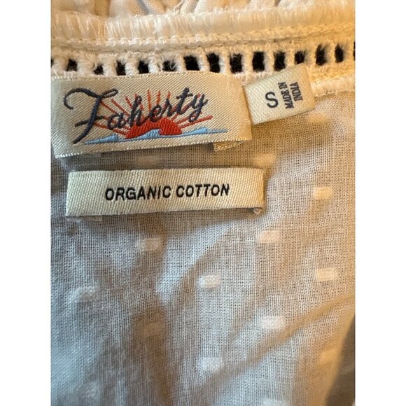 Faherty Womens Organic Cotton Button-Down Blouse S - Picture 2 of 5